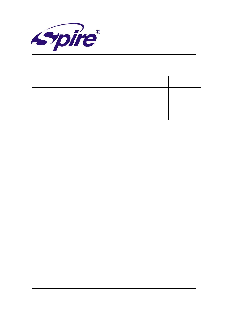 Spire corp, Component list | Spire RACKSPER III / 9R272B1H3 User Manual | Page 3 / 14