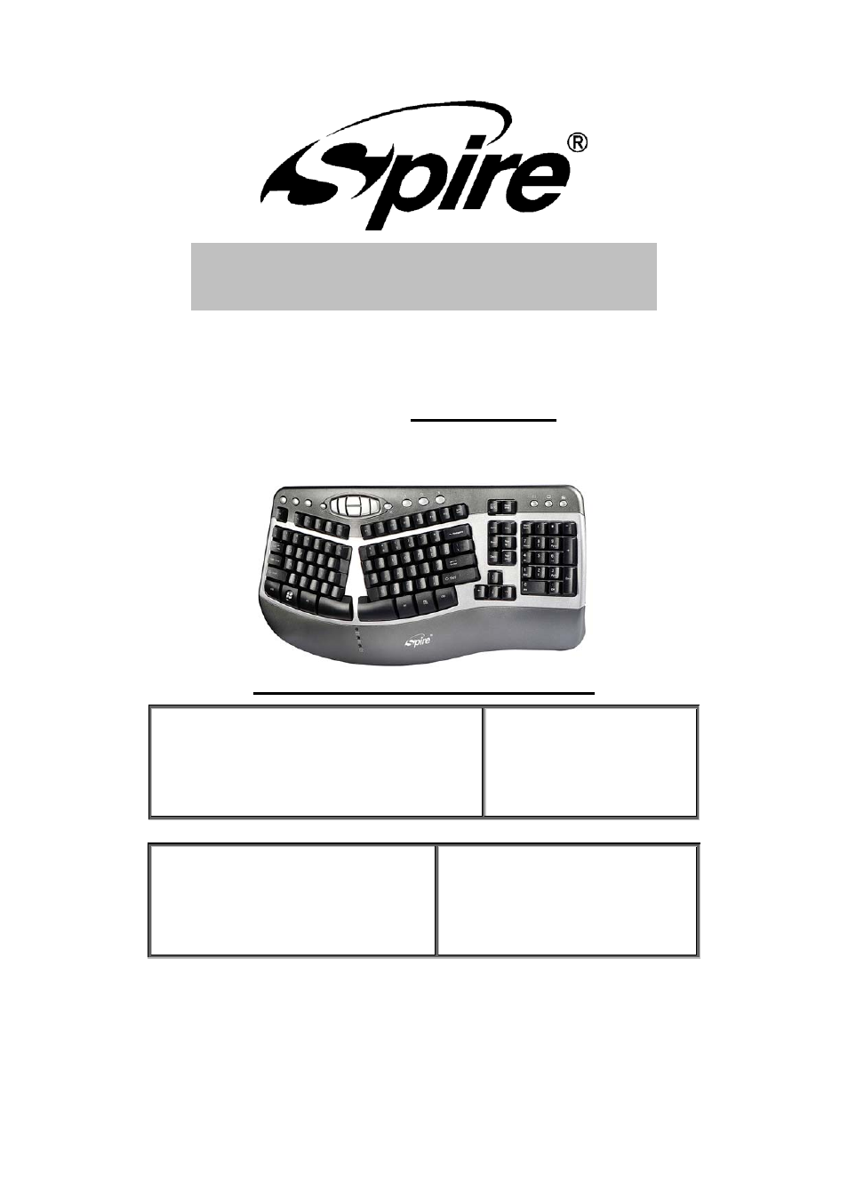 Spire CURVATURE / SP-K4003-USB User Manual | 7 pages