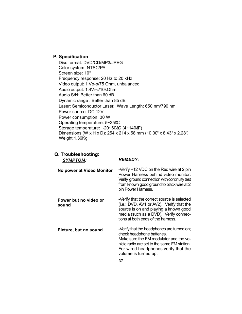 Audiovox MMD10 User Manual | Page 37 / 38