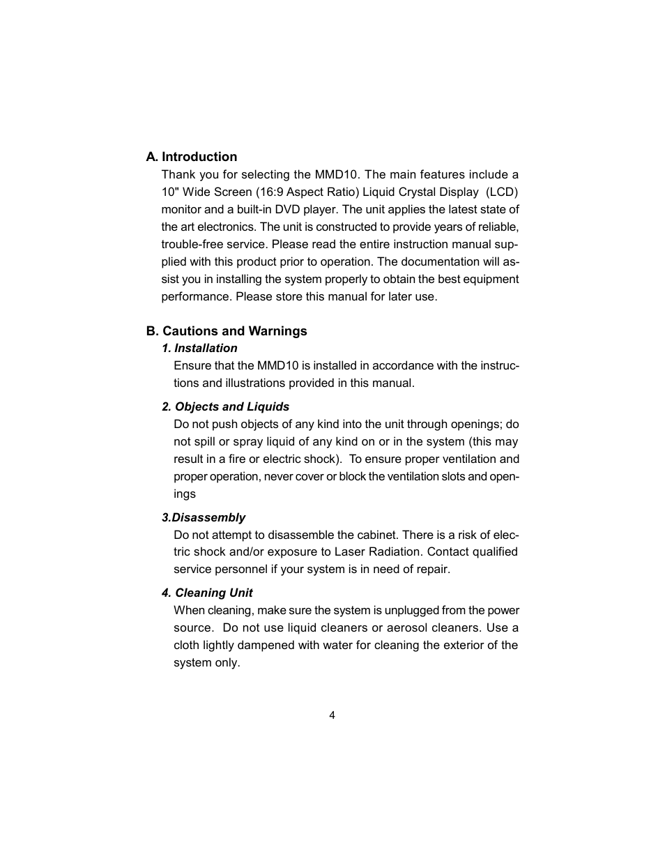 Audiovox MMD10 User Manual | Page 4 / 38