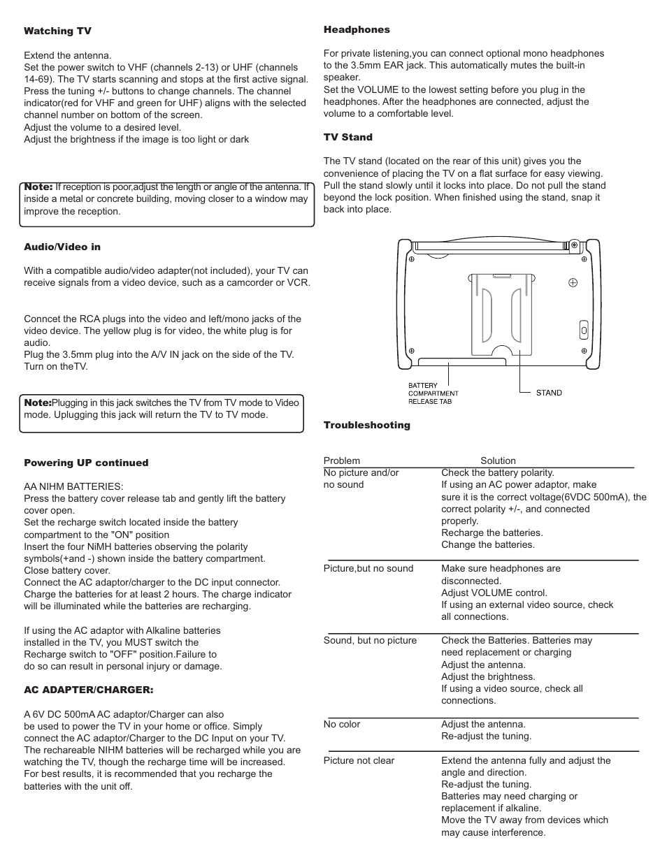 Audiovox TFT3500 User Manual | Page 2 / 2