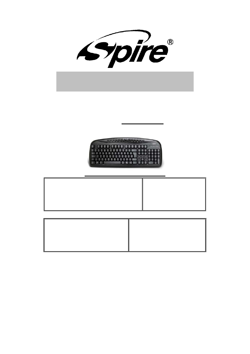 Spire NOA 1003 / SP-K1003-PS2 User Manual | 7 pages