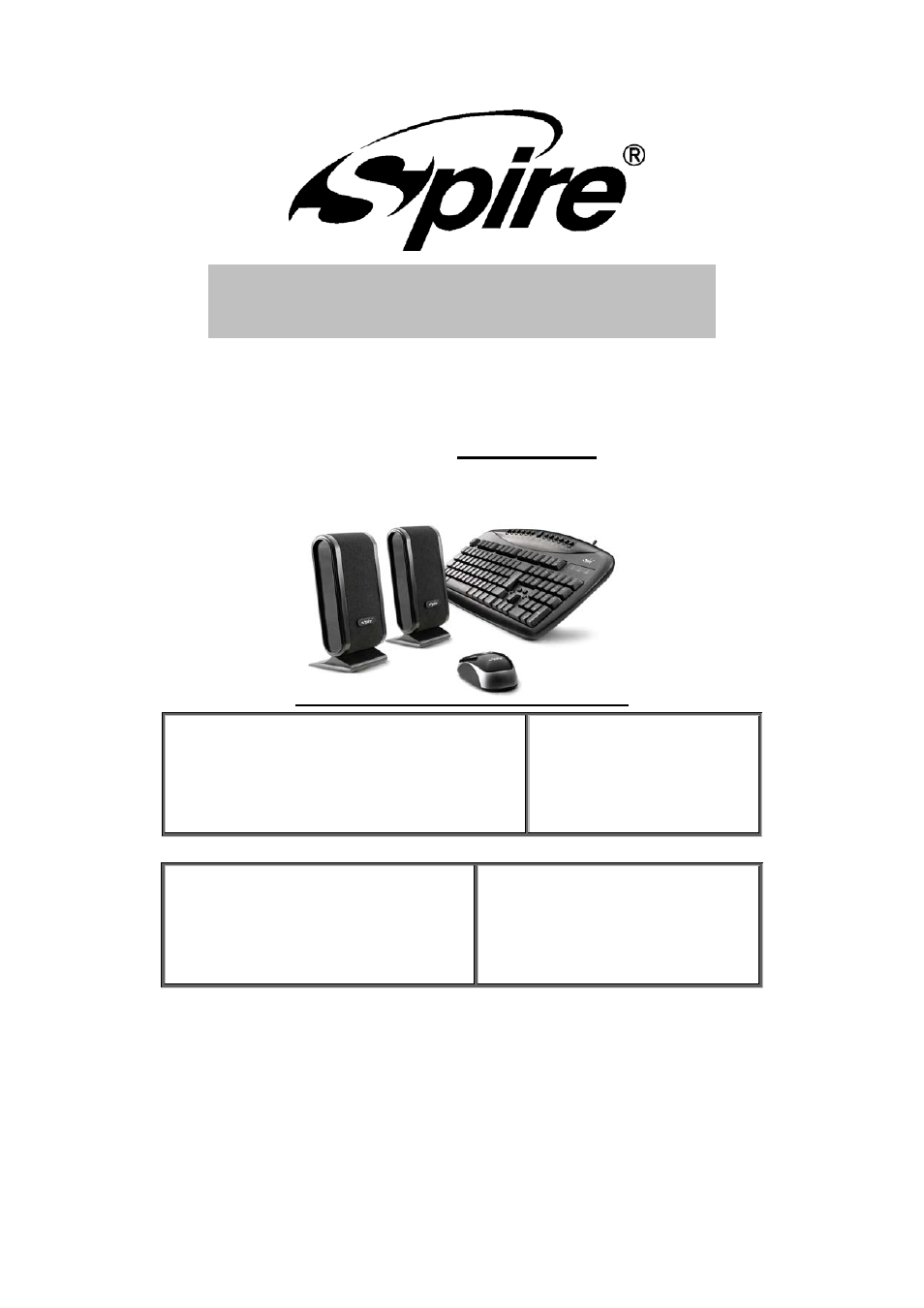 Spire NOA 3 IN 1 COMBO / SP386-PS2-1 User Manual | 9 pages
