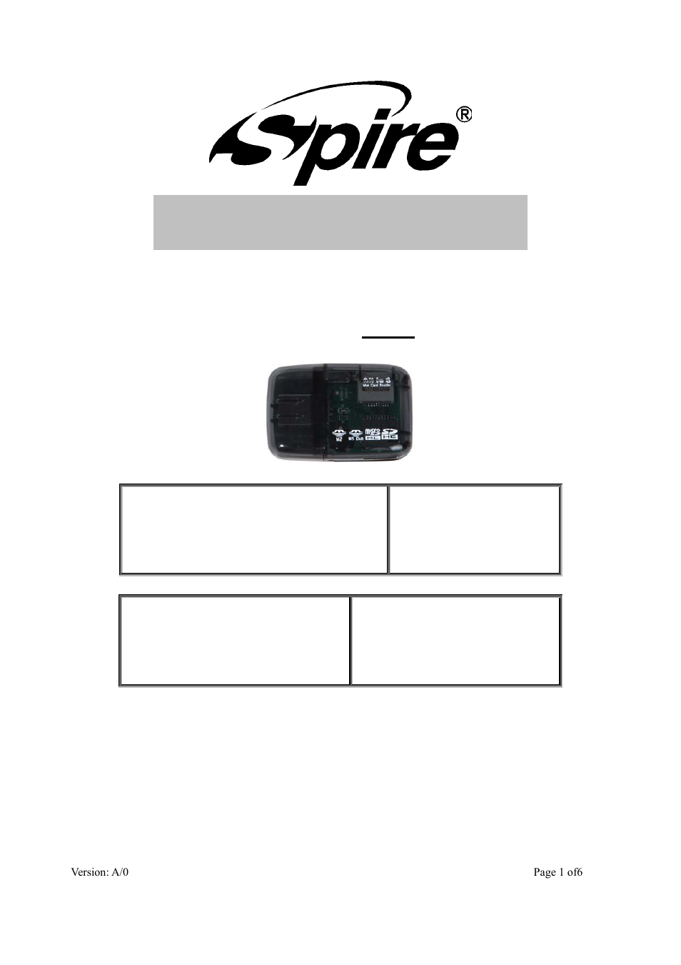 Spire QUIKSCAT / SP336 User Manual | 4 pages