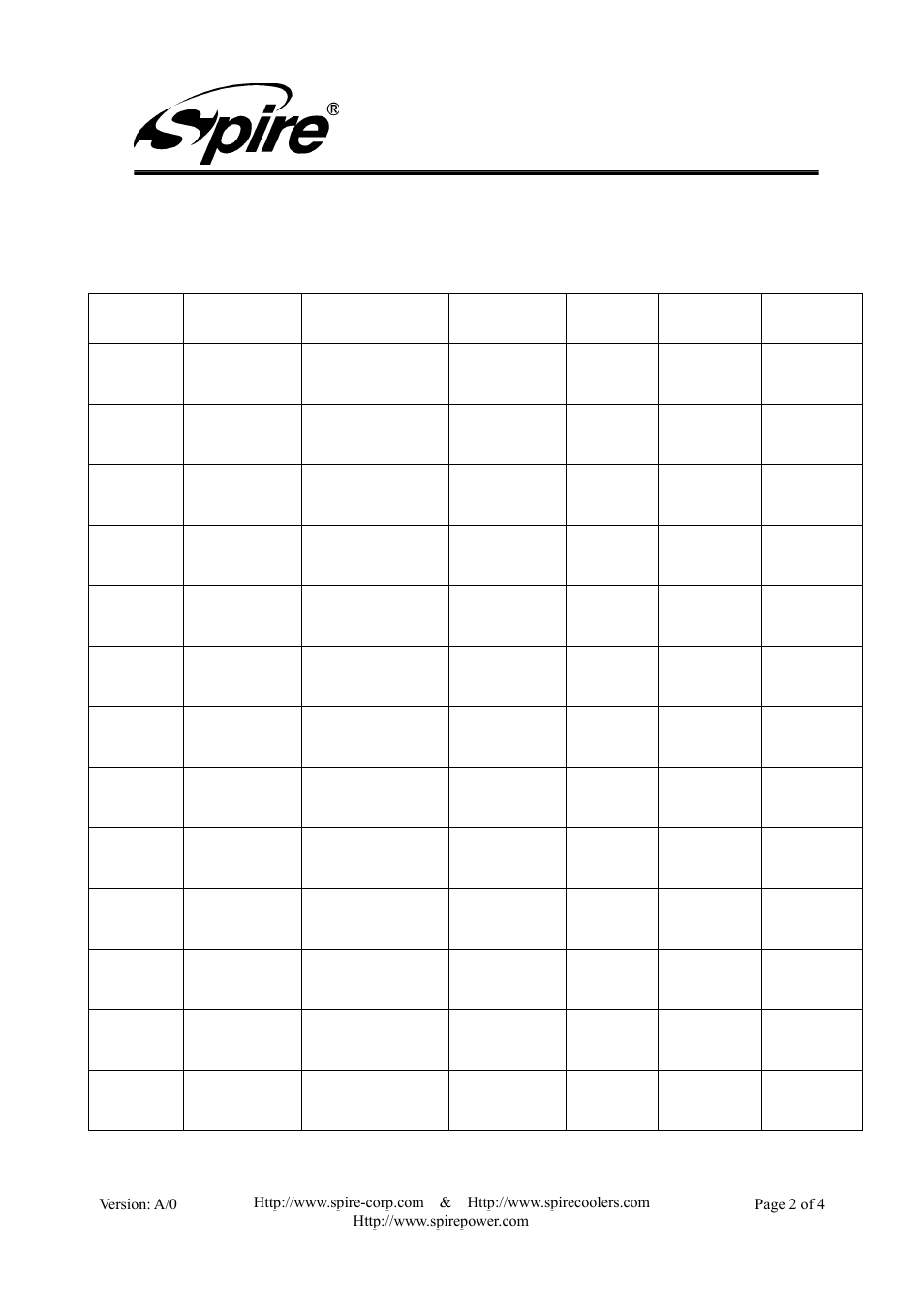 Spire corp, Approval sheet revisement record | Spire QUIKSCAT / SP336 User Manual | Page 2 / 4