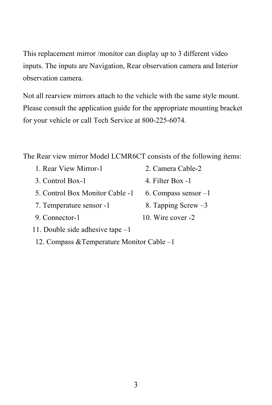 Preface, Packing list | Audiovox LCMR6CT User Manual | Page 4 / 17