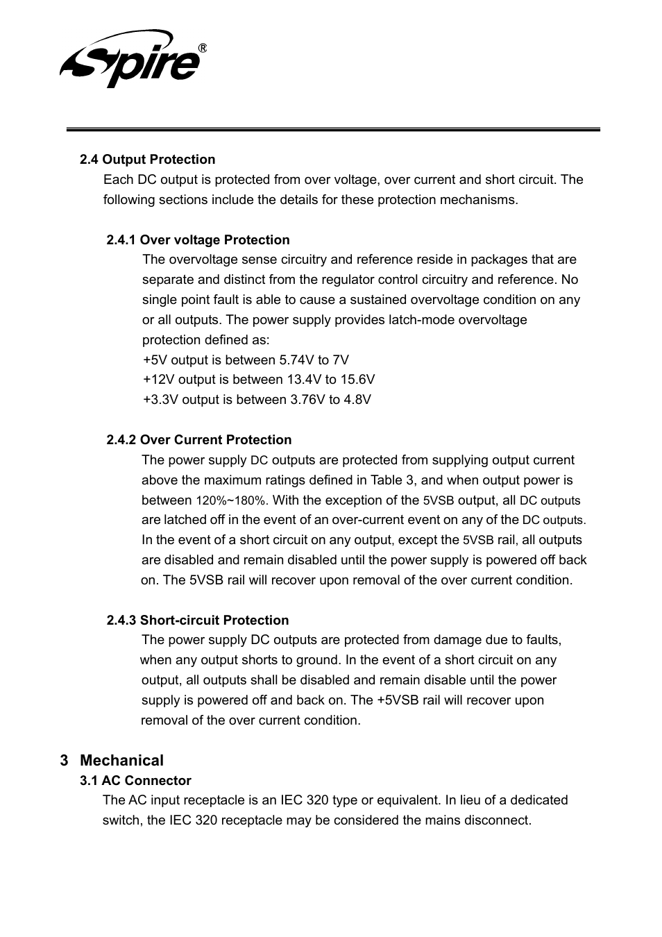Spire corp, 3 mechanical | Spire SILENTEAGLE 550W / SP-ATX-550WTB-APFC-2 User Manual | Page 12 / 18