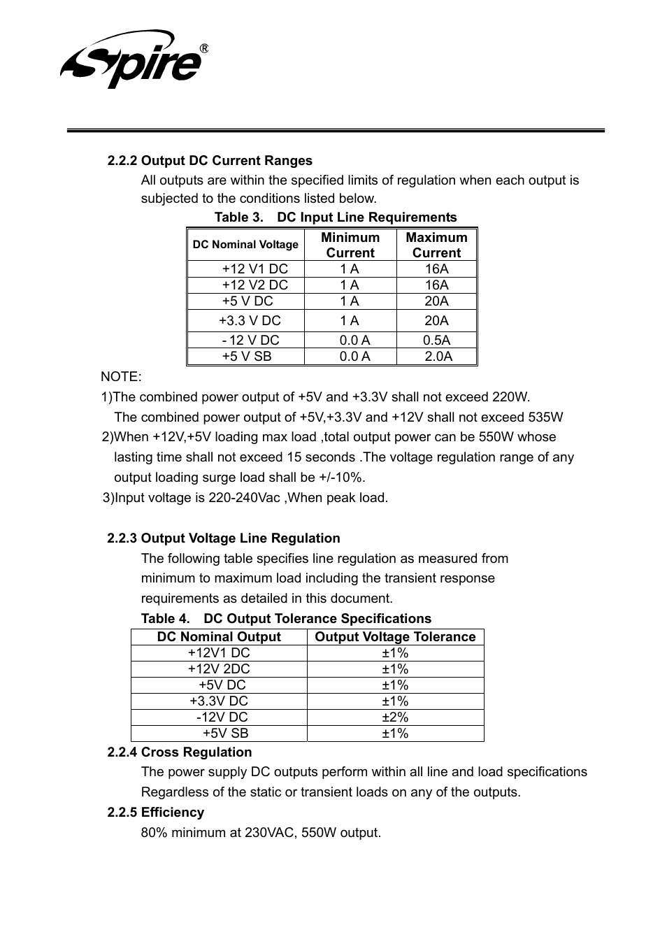 Spire corp | Spire SILENTEAGLE 550W / SP-ATX-550WTB-APFC-2 User Manual | Page 7 / 18