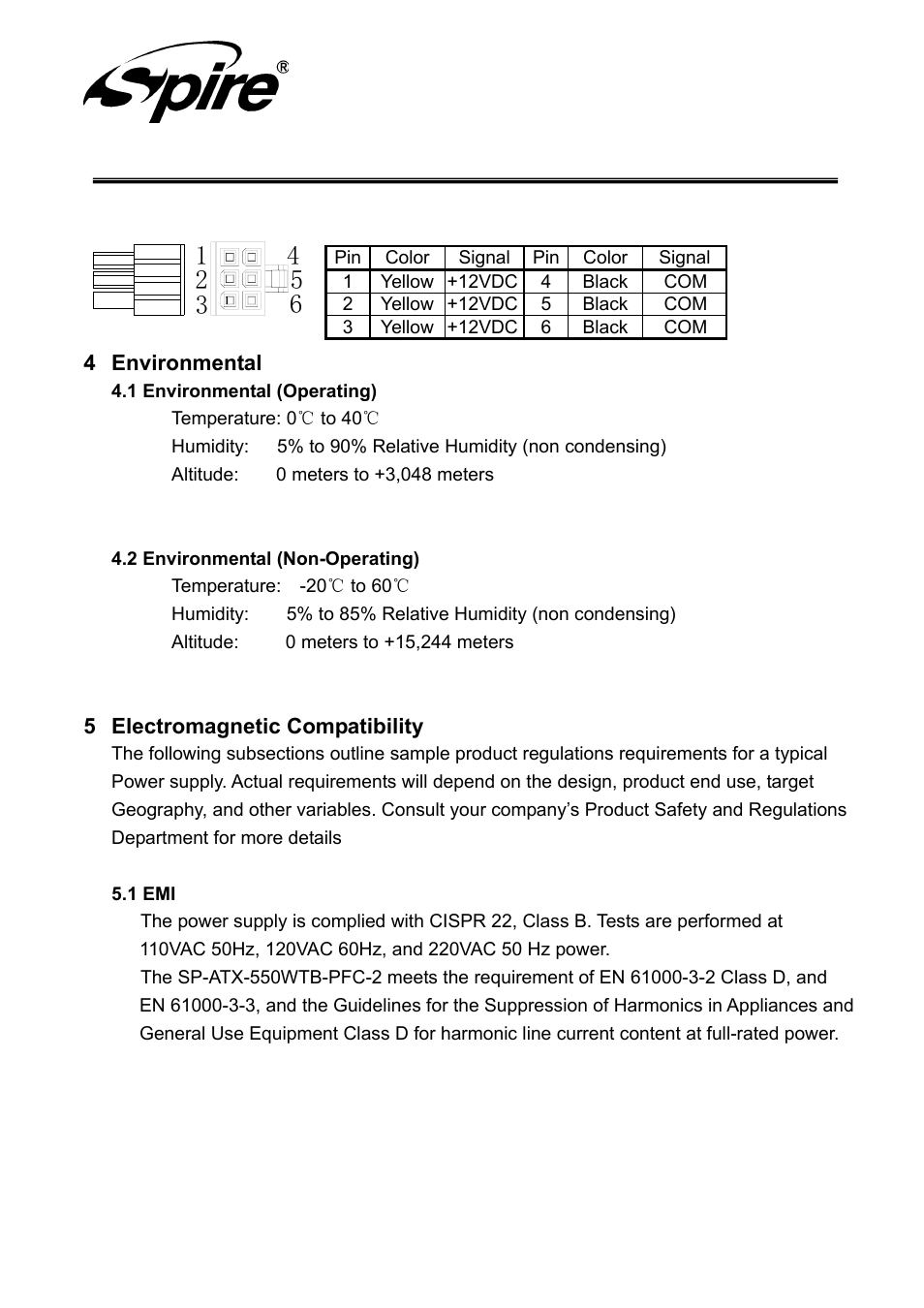 Spire corp | Spire BLACKEAGLE 550W / SP-ATX-550WTB-PFC-2 User Manual | Page 14 / 18