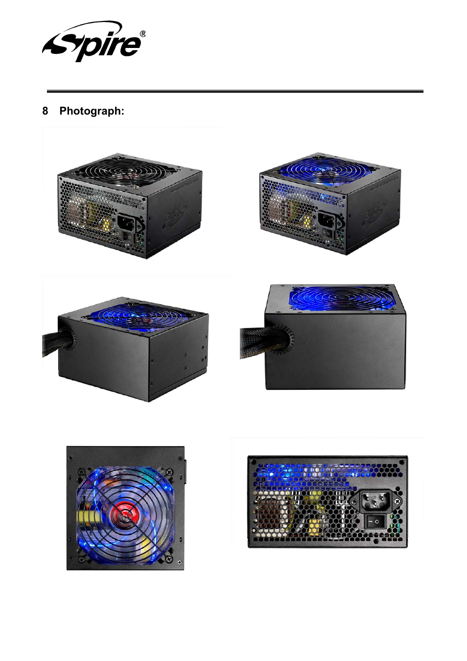 Spire corp | Spire BLACKEAGLE 550W / SP-ATX-550WTB-PFC-2 User Manual | Page 17 / 18