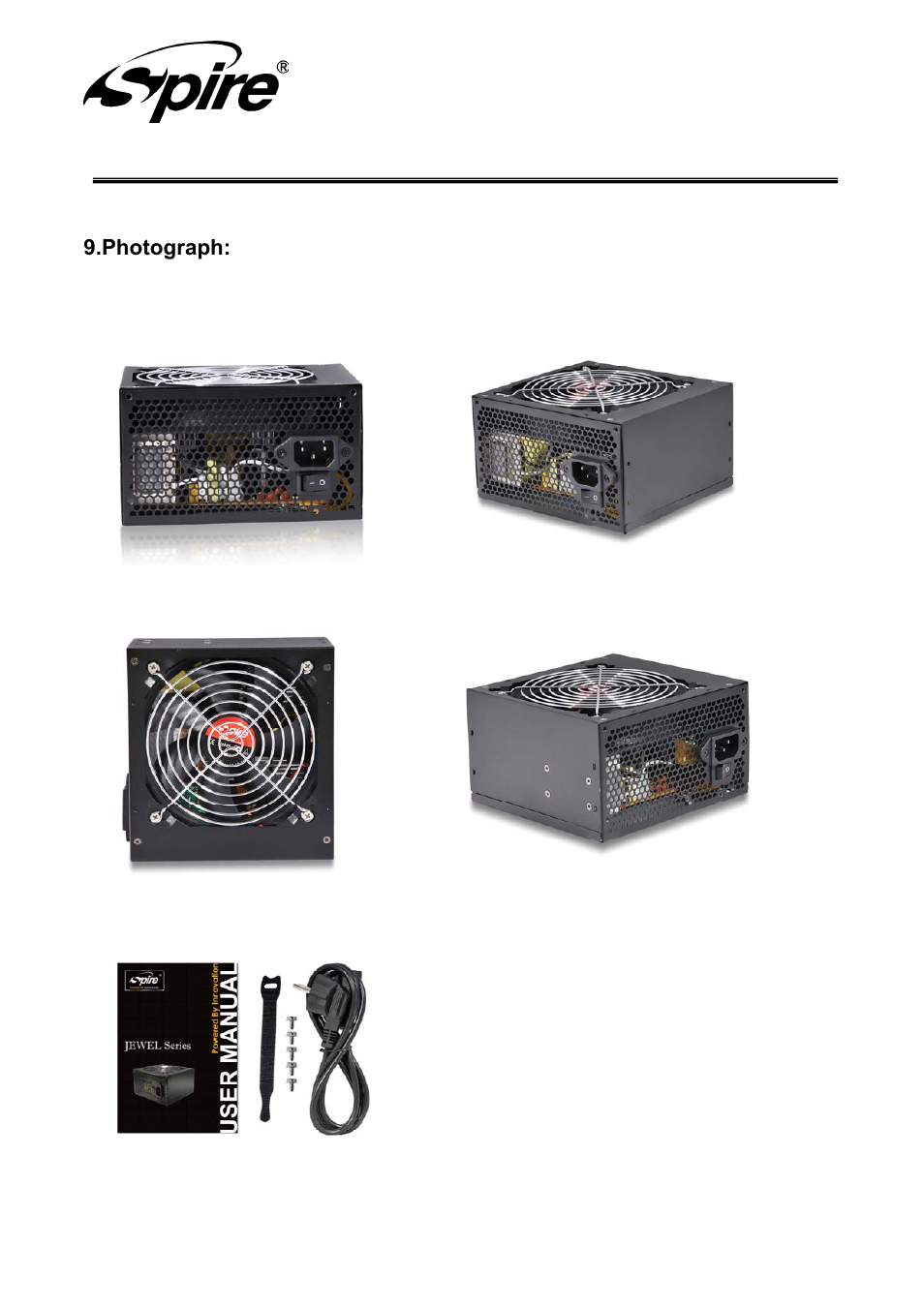 Spire corp | Spire JEWEL BLACK 420W / SP-ATX-420WTB-PFC-1 User Manual | Page 17 / 20