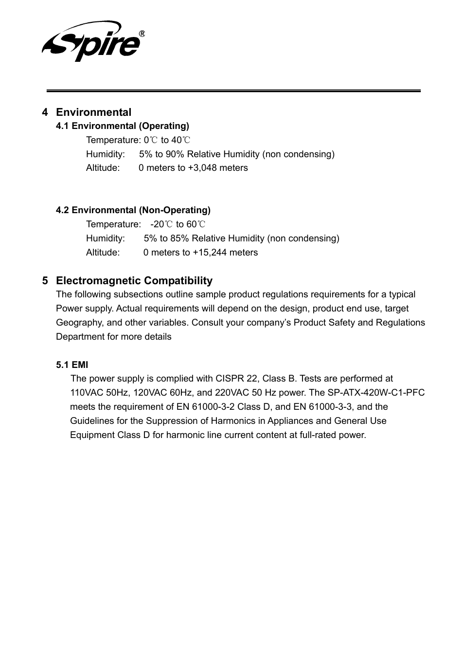 Spire corp | Spire JEWEL 420W / SP-ATX-420W-C1-PFC User Manual | Page 14 / 18