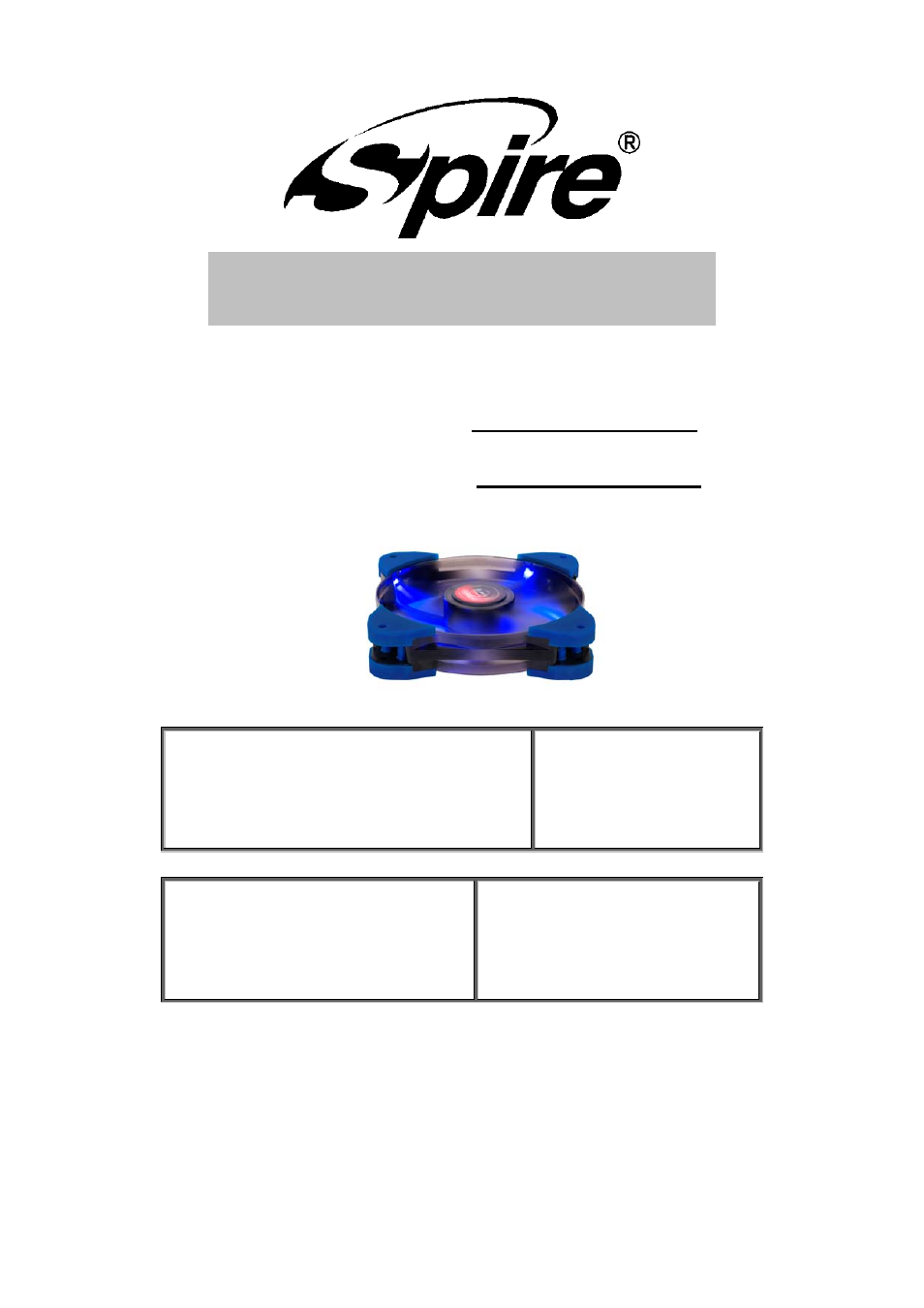 Spire AIR FORCE 120 LED / SP12025N7L4-B-PWM User Manual | 9 pages
