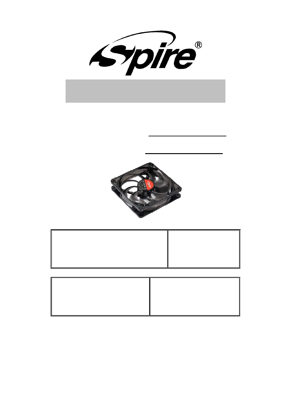 Spire BLUESTAR 120 LED PCI+PWM / SP12025S1H4-B-LED-2P User Manual | 9 pages