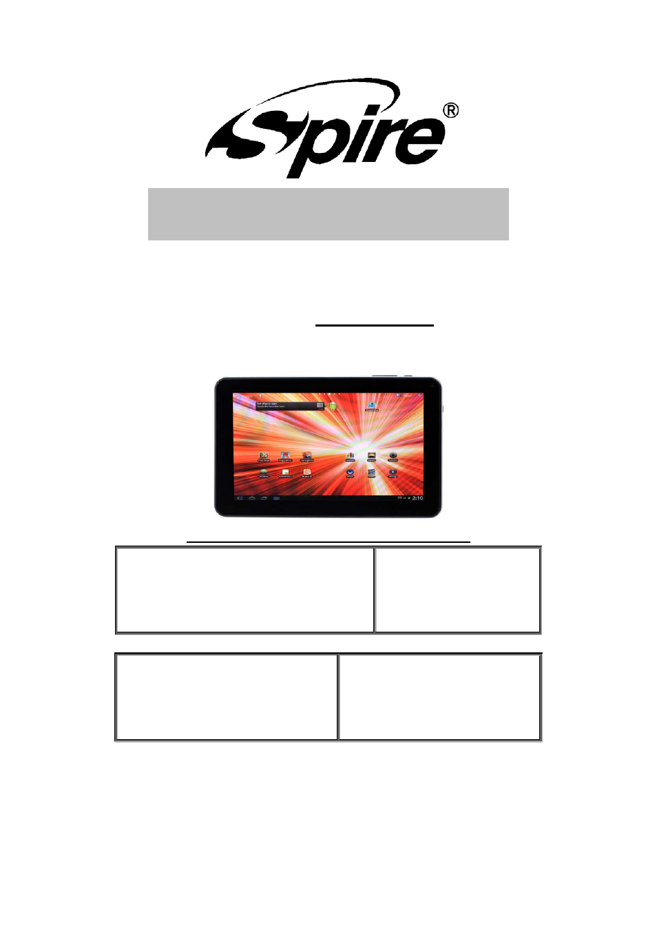 Spire BLISS 9 PRO+ / SPTPC922W-01 User Manual | 8 pages