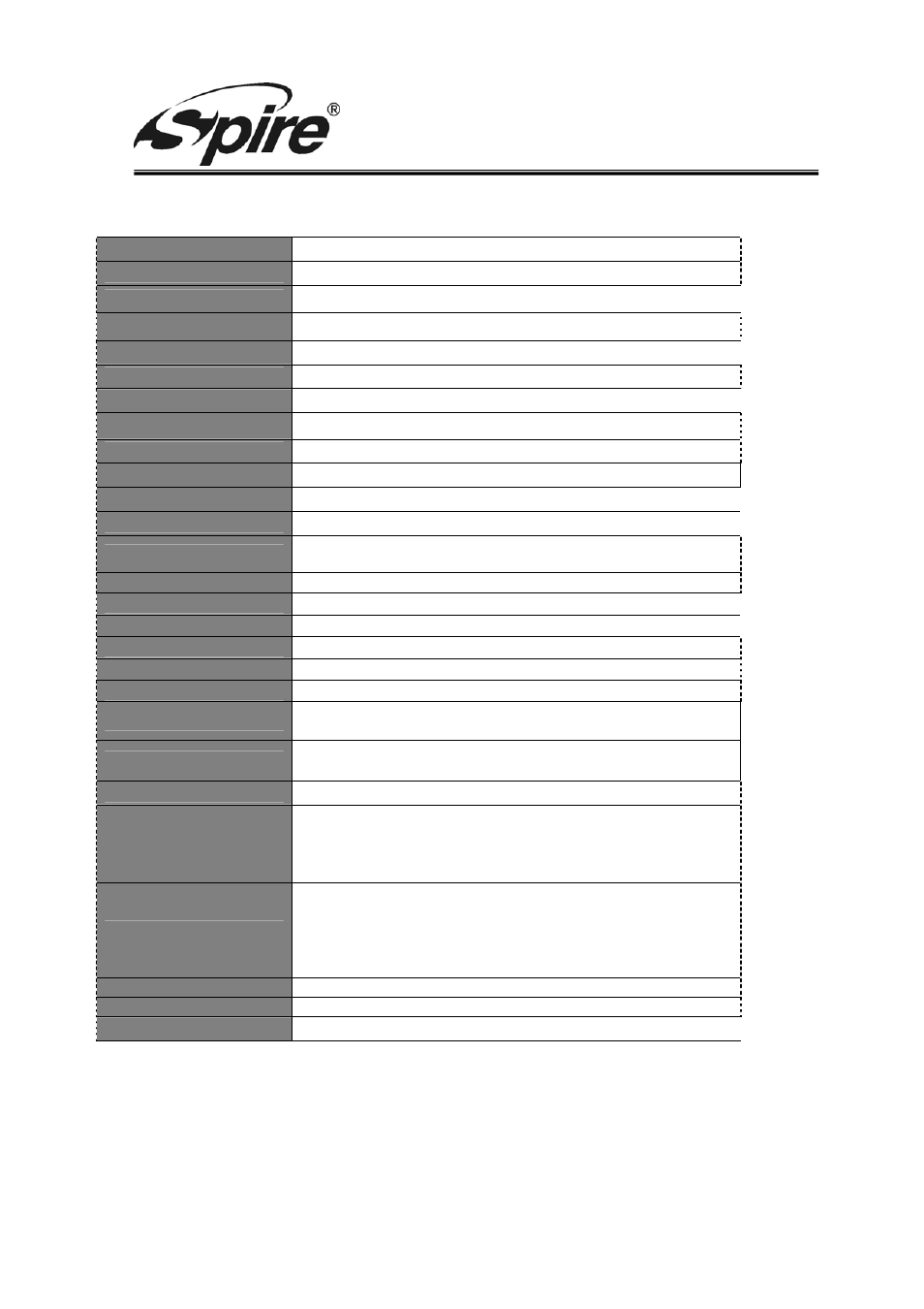 Spire corp, Specification | Spire BLISS 9 PRO+ / SPTPC922W-01 User Manual | Page 5 / 8