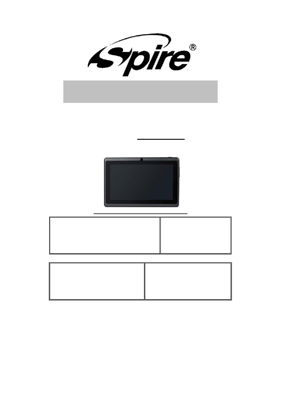 Spire BLISS 7 PLUS / SPTPC721B-01 User Manual | 8 pages