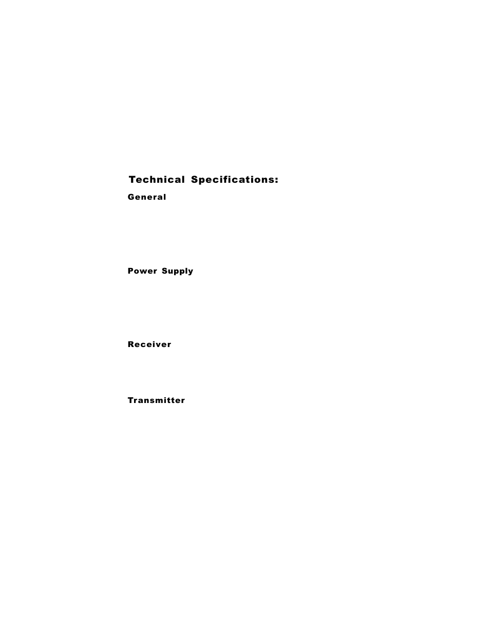 Technical specifications | Audiovox 1200CH User Manual | Page 20 / 24