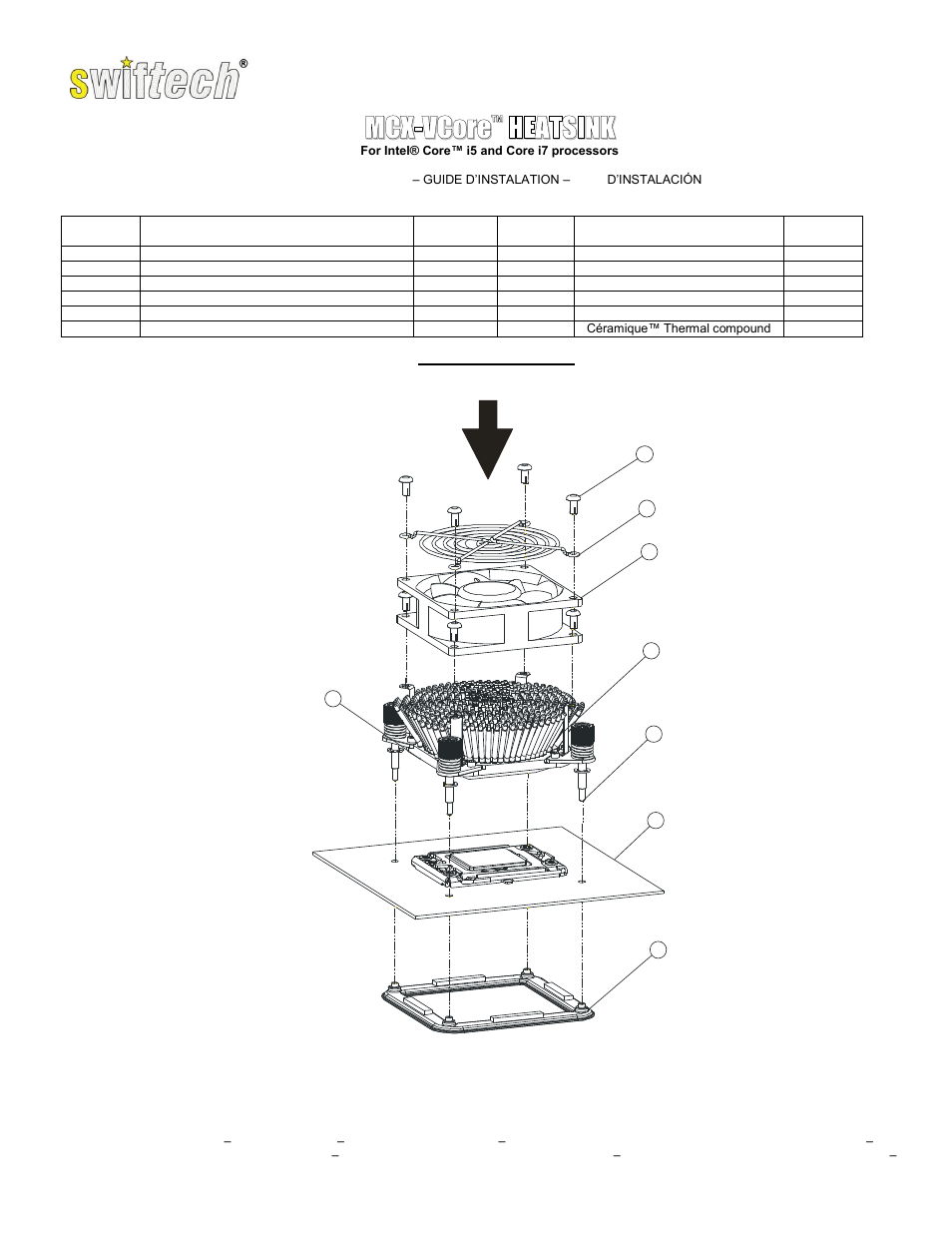 Swiftech MCX VCORE User Manual | 3 pages