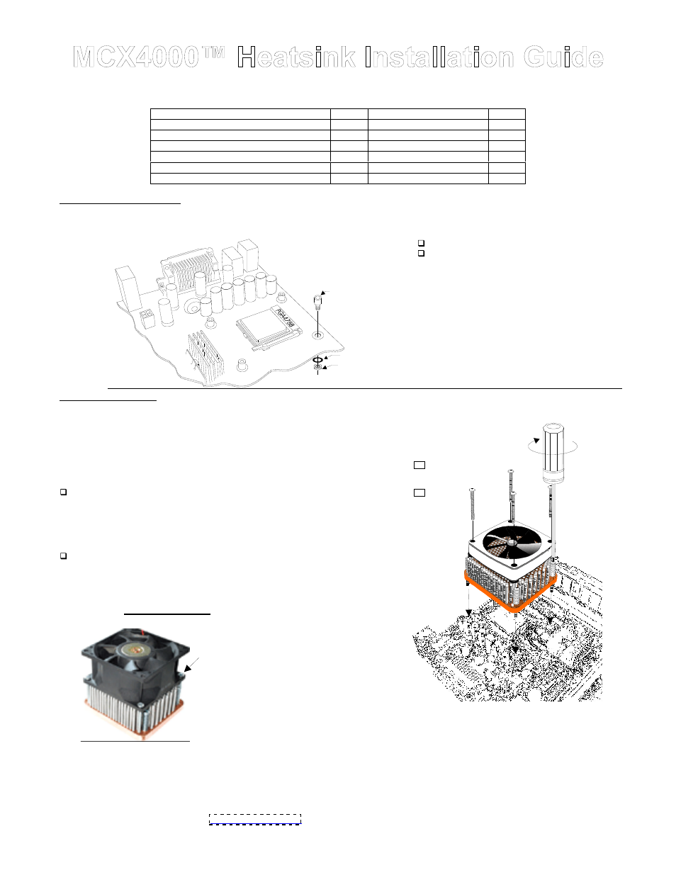 Swiftech MCX4000 User Manual | 2 pages