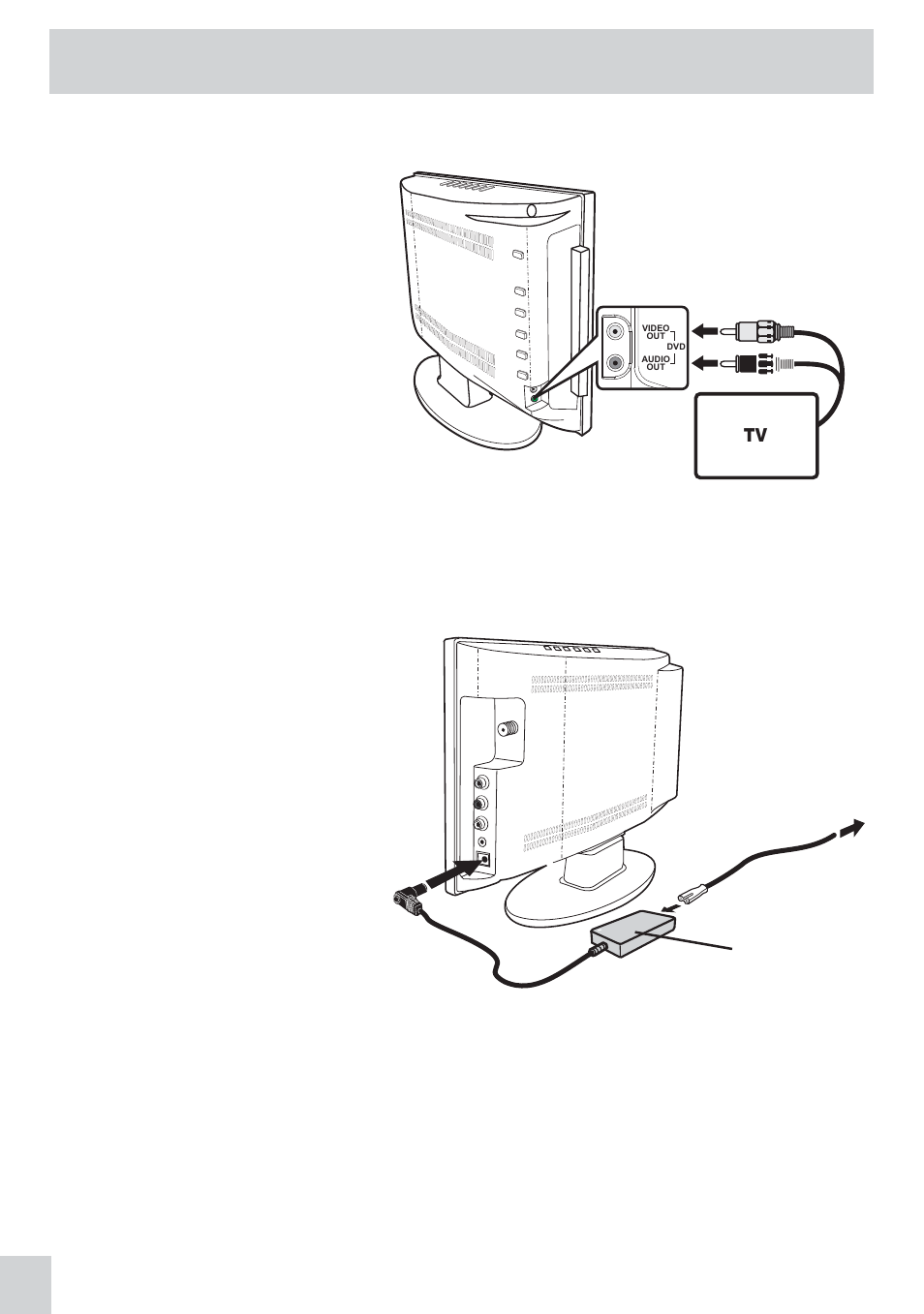 Connections, Connecting to another tv with a/v input, Connecting the ac power cord | Connecting to another tv | Audiovox PVS21090 User Manual | Page 10 / 24