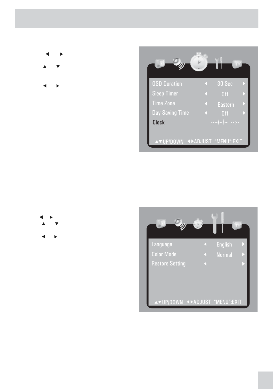 Tv setup | Audiovox PVS21090 User Manual | Page 15 / 24