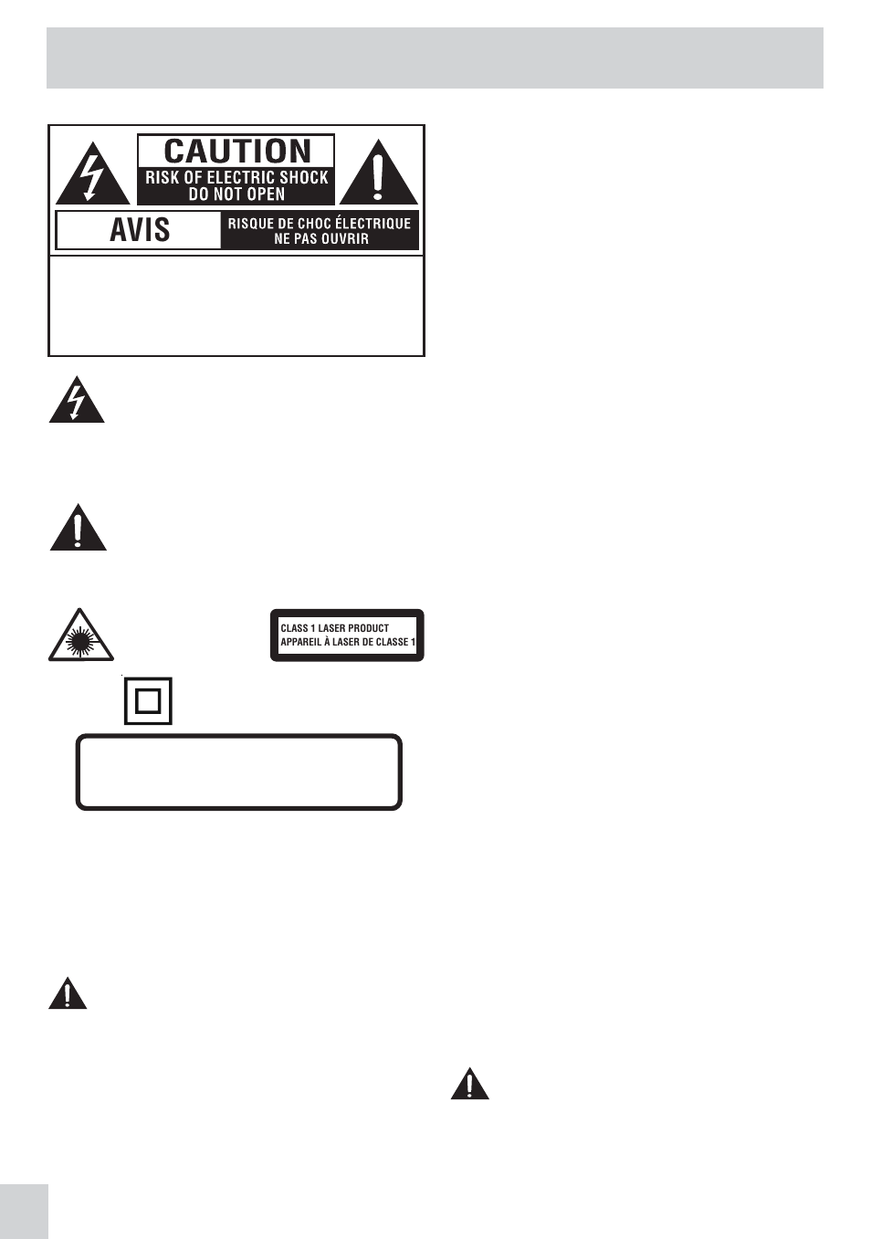 Safety precautions, Avis | Audiovox PVS21090 User Manual | Page 2 / 24