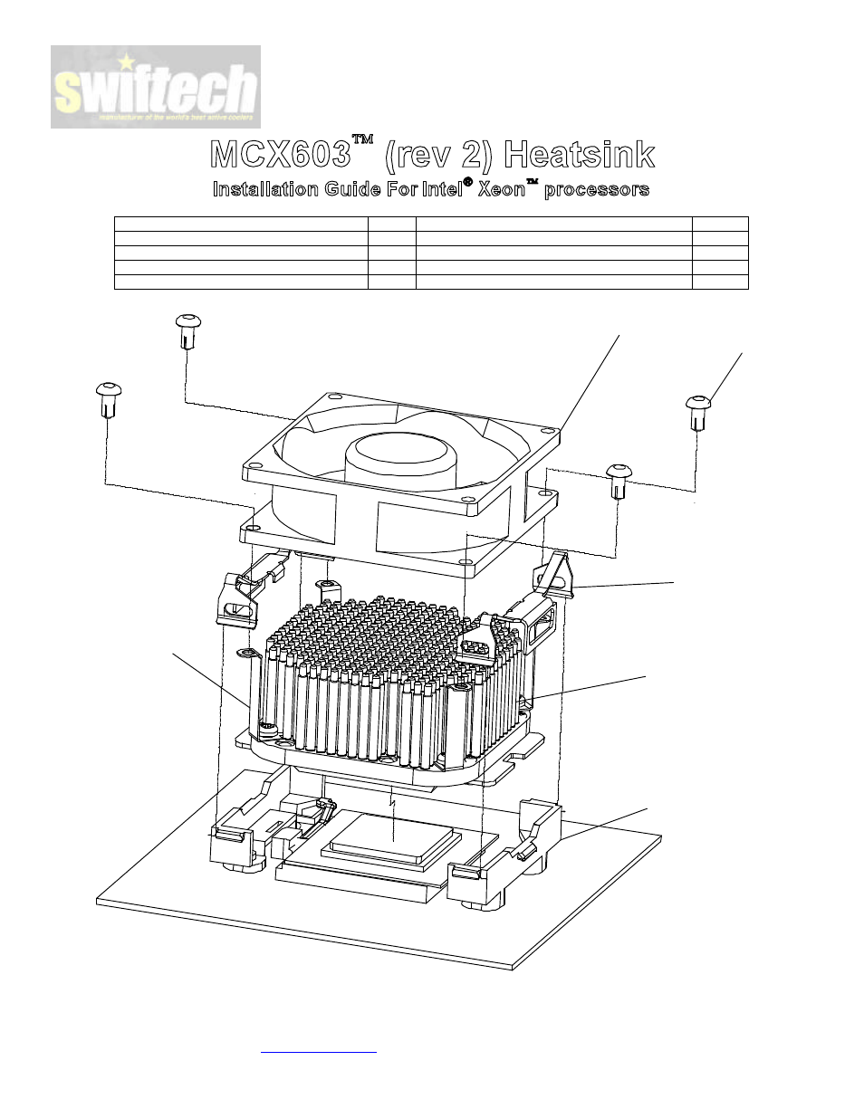 Swiftech MCX603 R2 User Manual | 2 pages