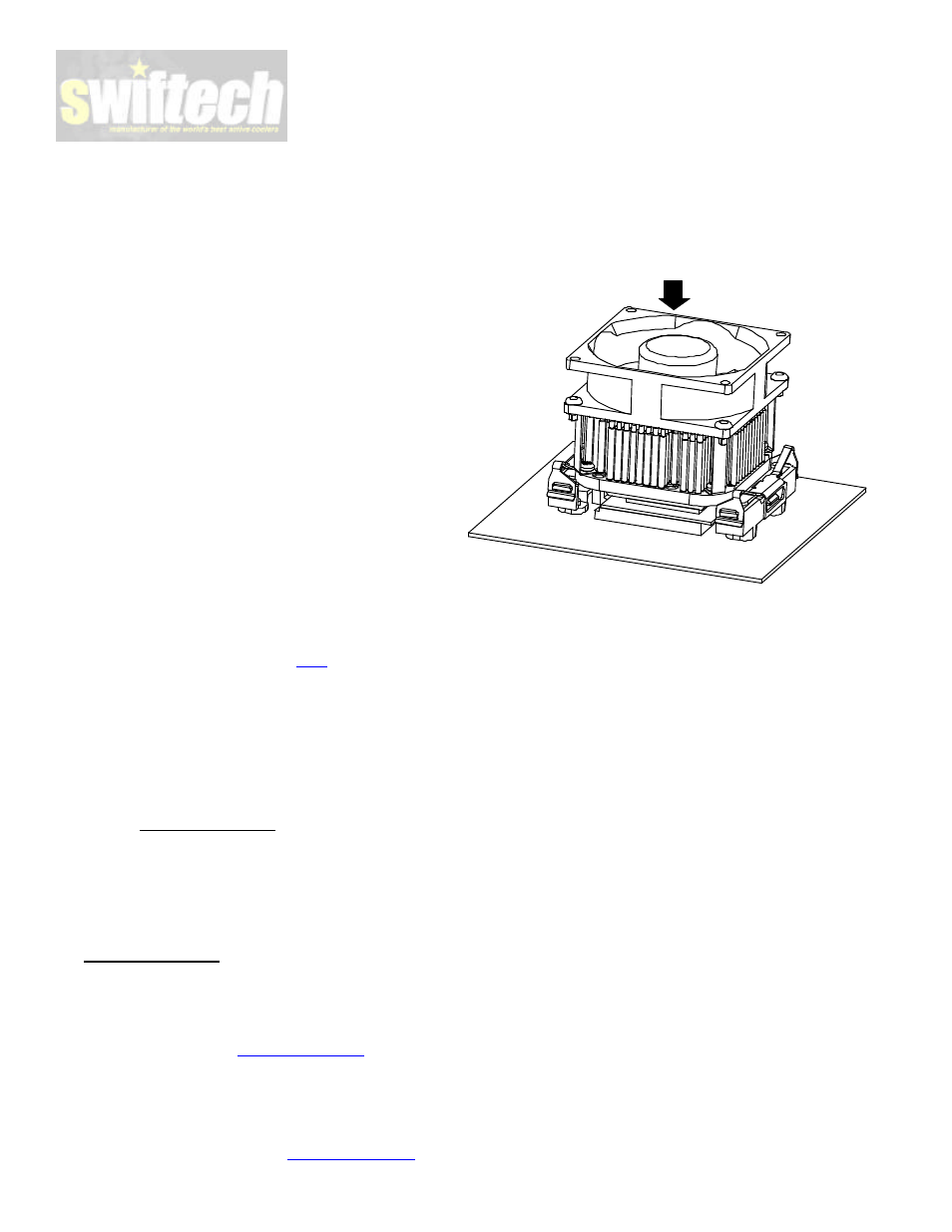 Mcx603 installed  airflow direction | Swiftech MCX603 R2 User Manual | Page 2 / 2