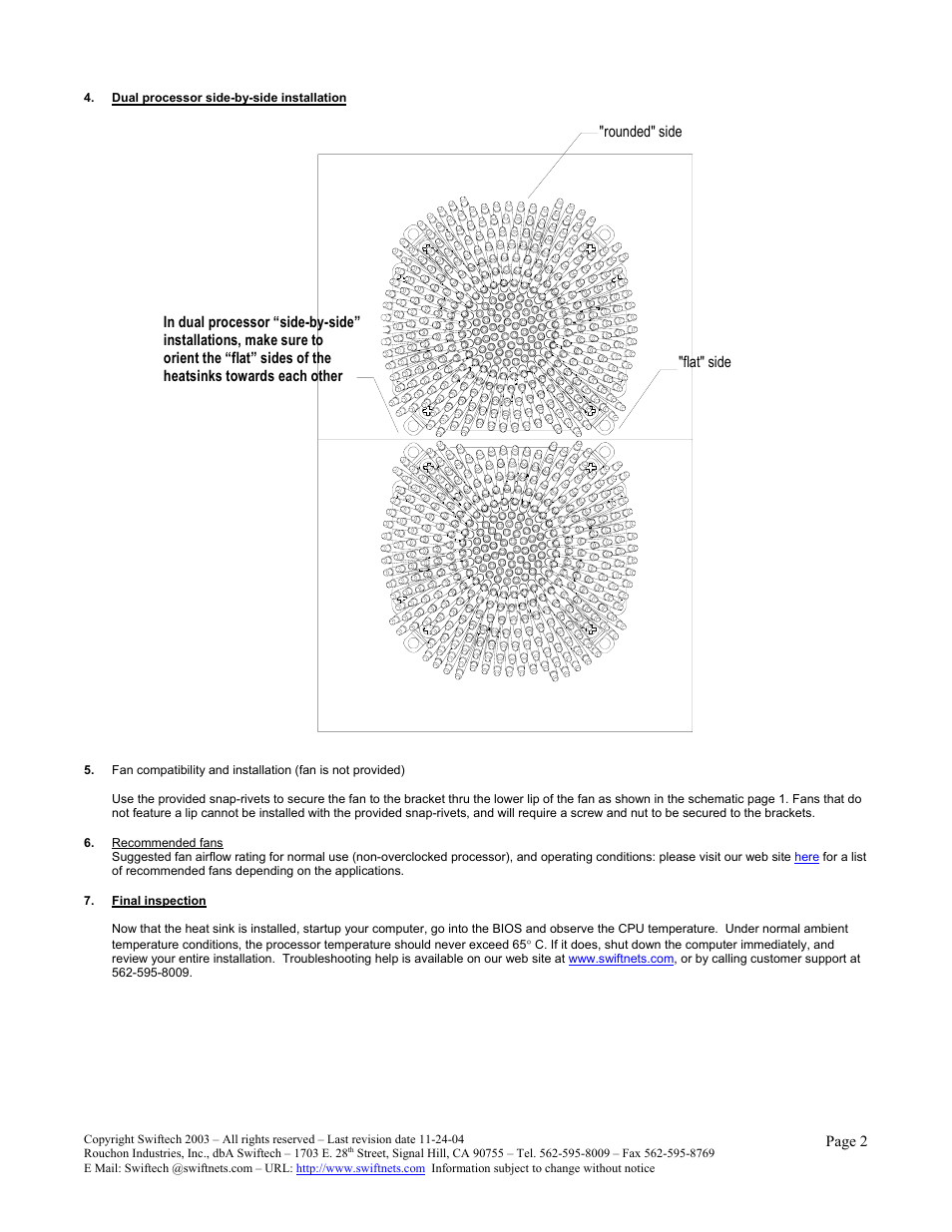 Swiftech MCX603 V 1-10-04 User Manual | Page 2 / 3