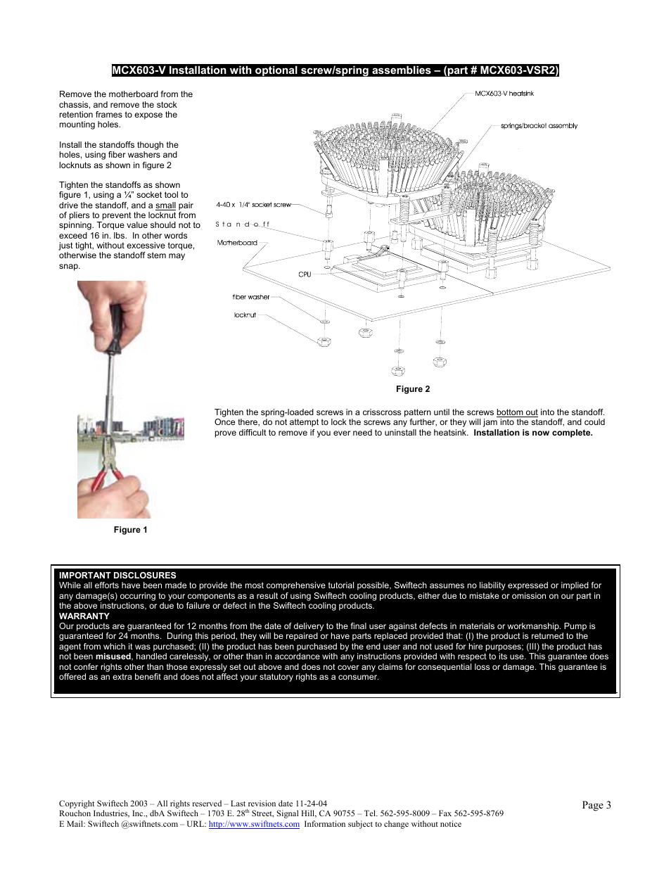 Swiftech MCX603 V 1-10-04 User Manual | Page 3 / 3