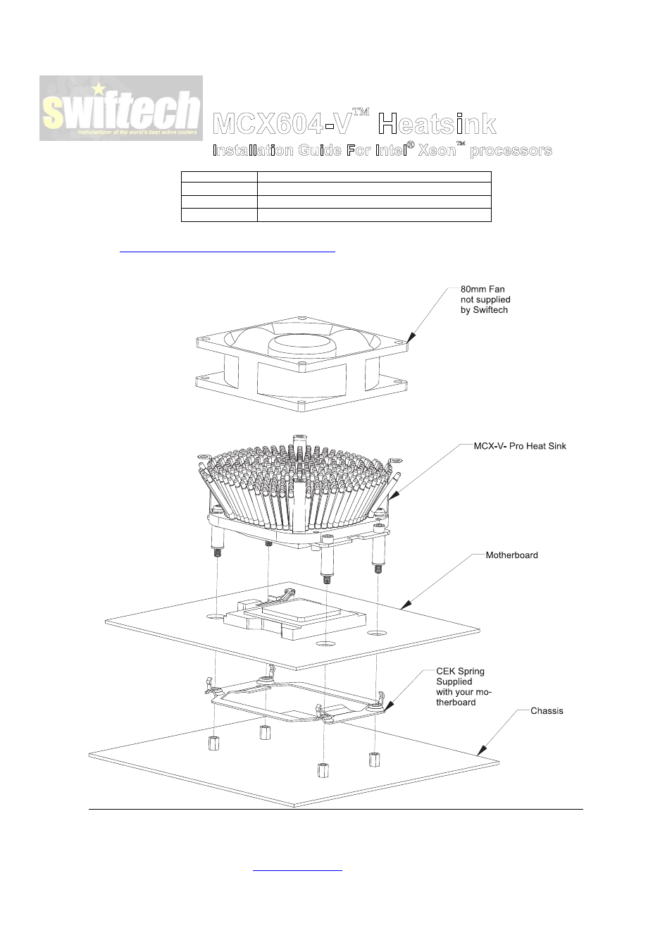 Swiftech MCX604 V User Manual | 2 pages