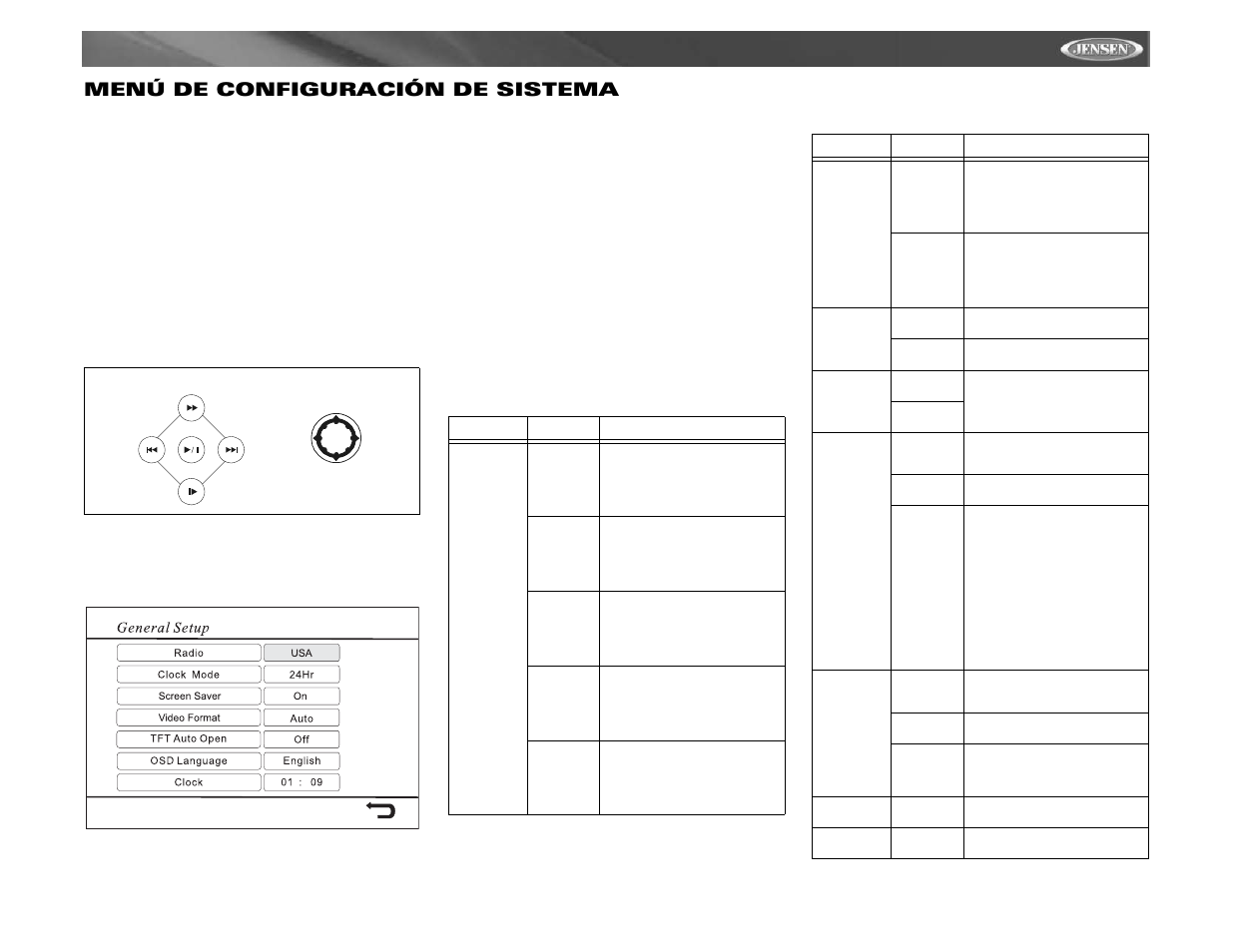 Vm9411 menú de configuración de sistema | Audiovox Jensen VM9411 User Manual | Page 57 / 110