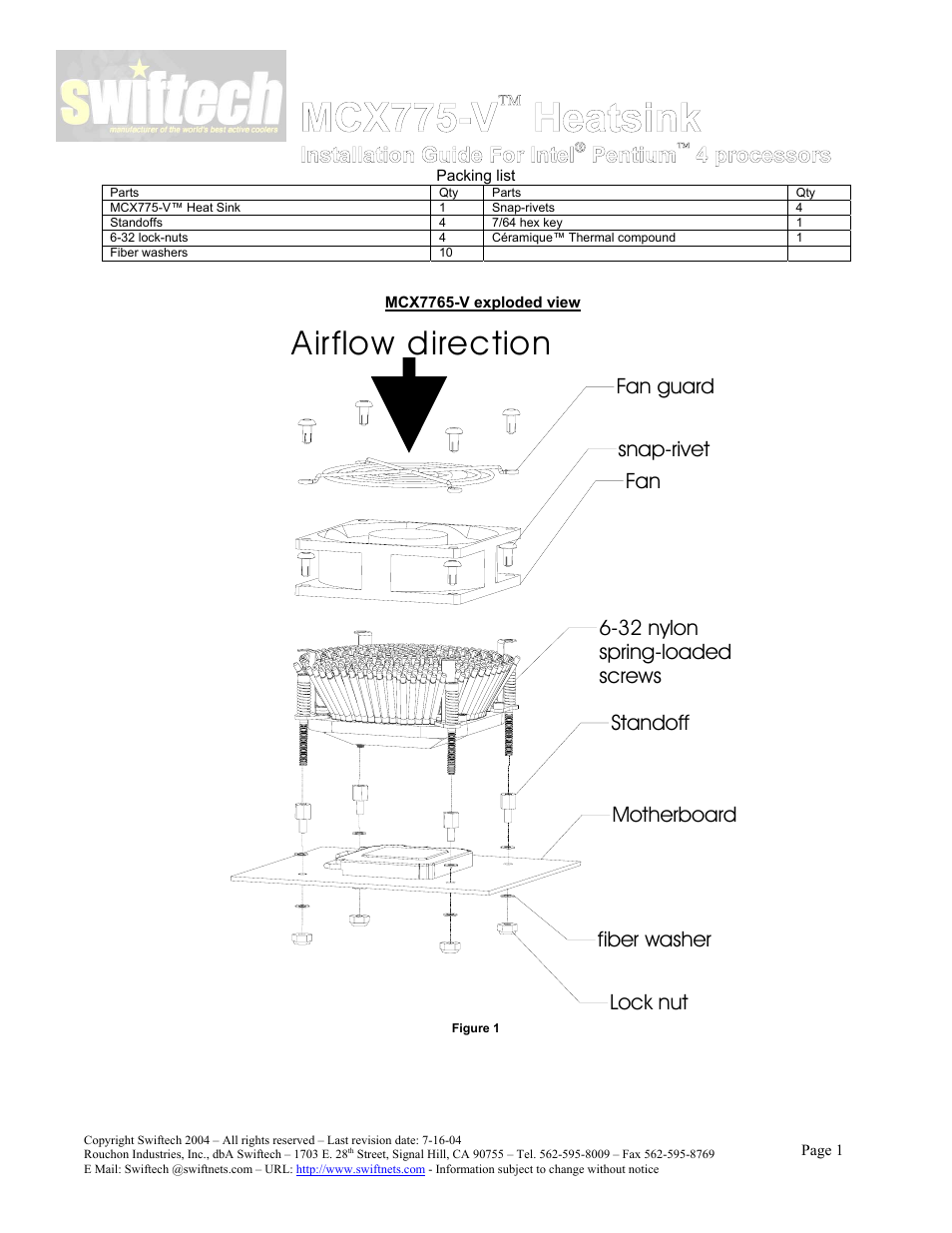 Swiftech MCX775 V User Manual | 3 pages