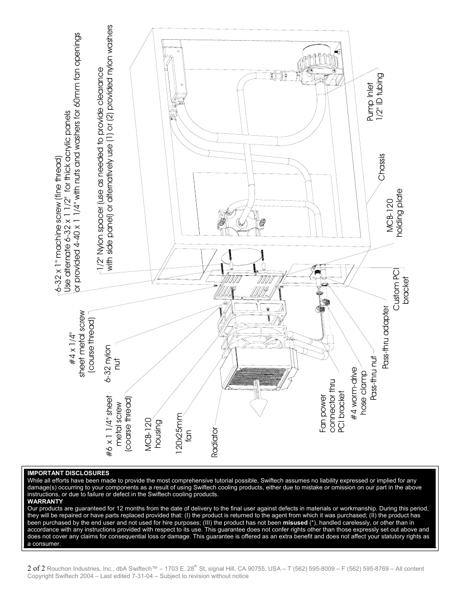 Swiftech MCB 120 Radbox User Manual | Page 2 / 2