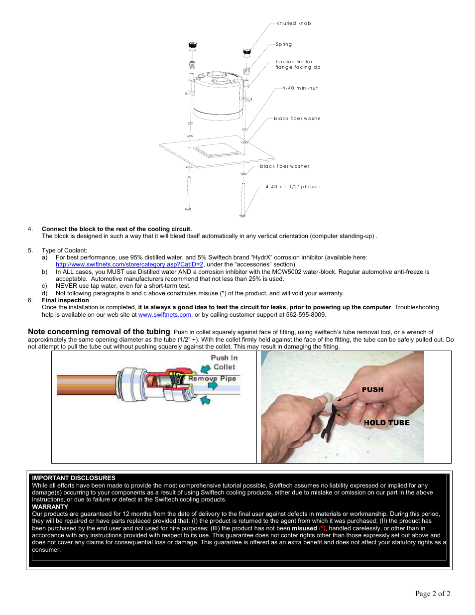 Swiftech MCW20 A User Manual | Page 2 / 2