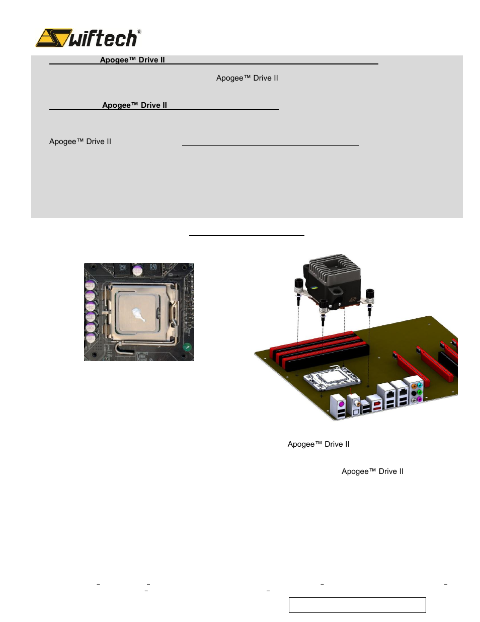 Swiftech APOGEE DRIVE II - Socket 775/1155/1366 User Manual | Page 3 / 6