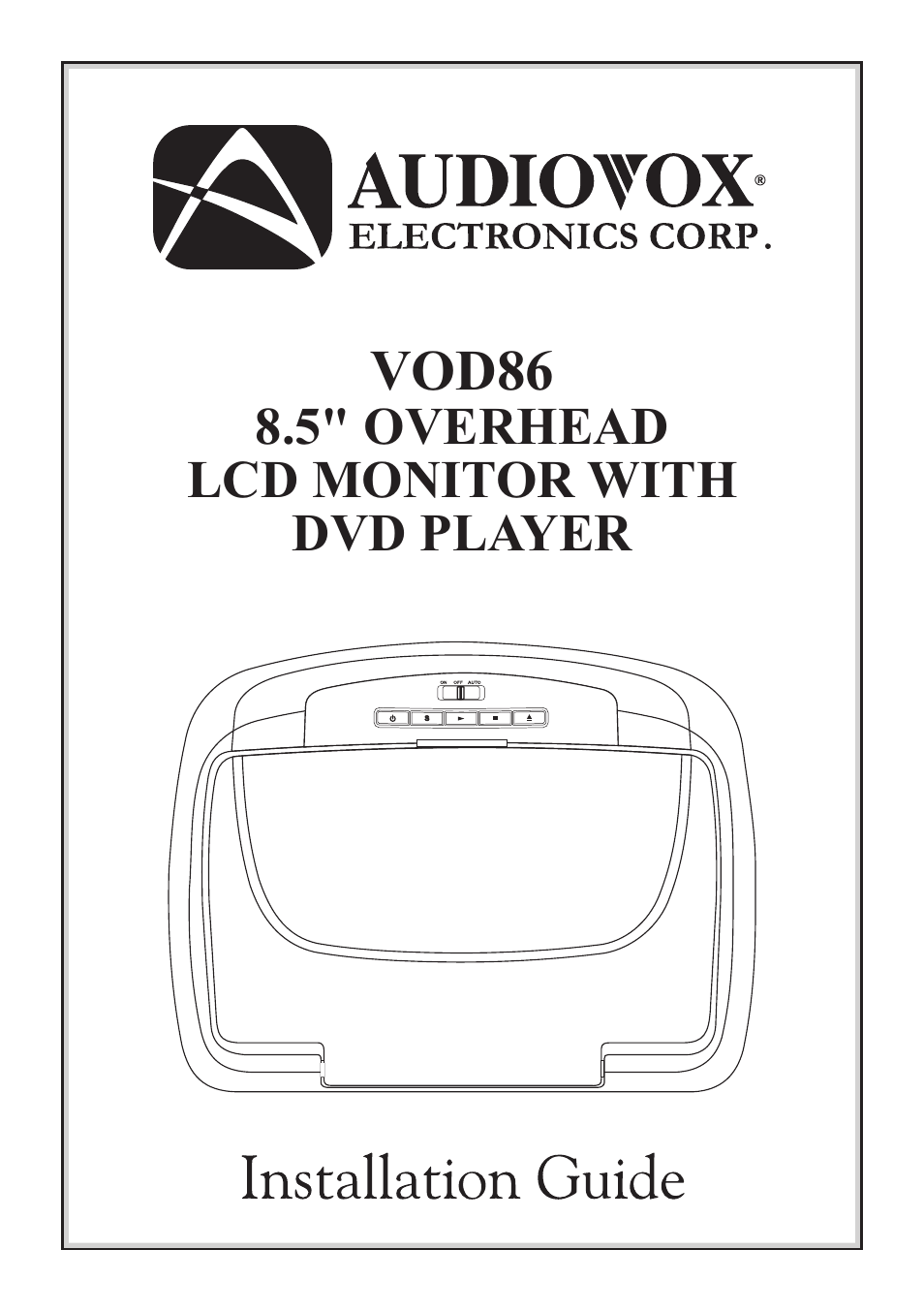 Audiovox VOD86 User Manual | 12 pages