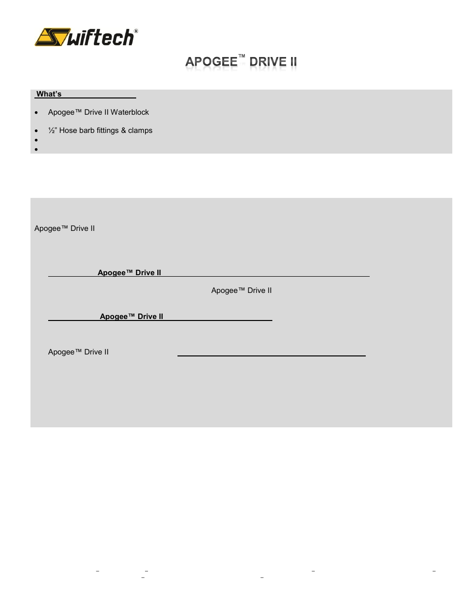 Swiftech APOGEE DRIVE II - Socket 2011 User Manual | 5 pages