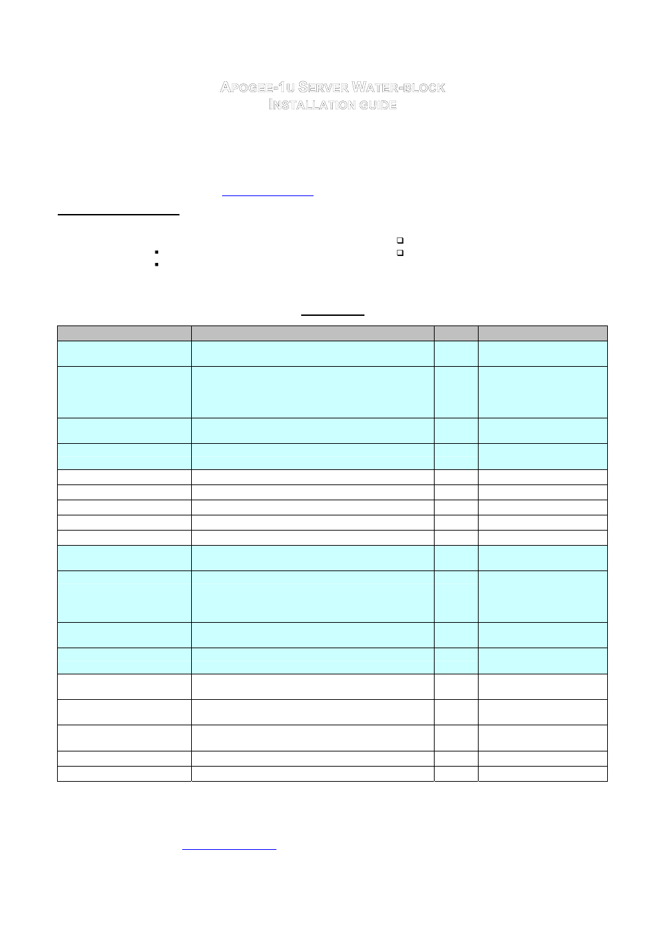 Swiftech APOGEE1 U User Manual | 6 pages