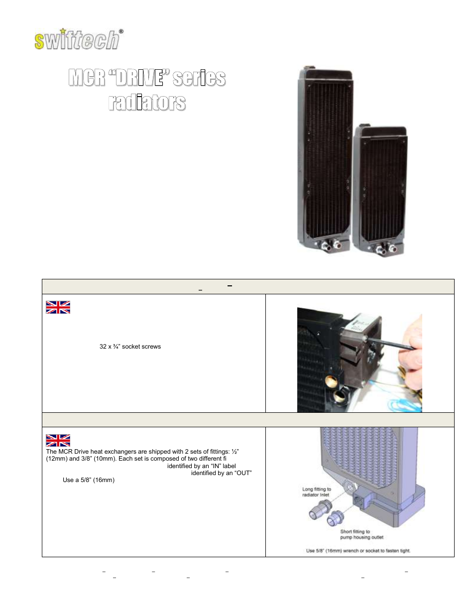 Swiftech MCR X20 DRIVE User Manual | 4 pages