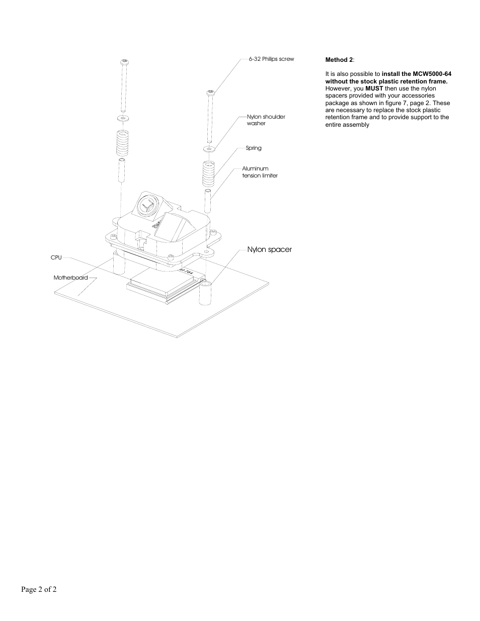 Swiftech MCW5000 64RH User Manual | Page 2 / 2