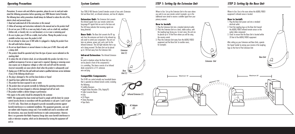 Audiovox remote control extender lf-irx User Manual | Page 2 / 2