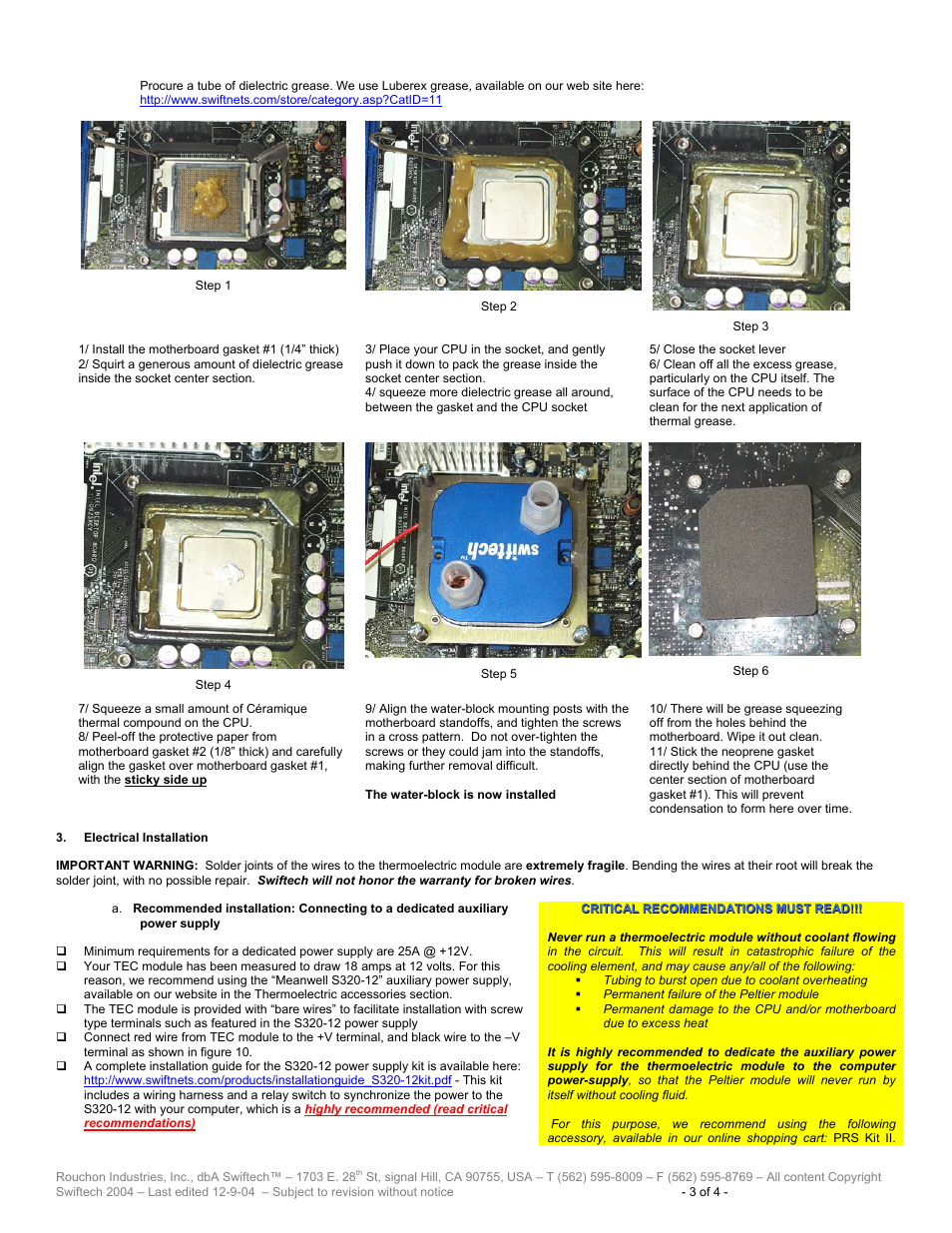 The water-block is now installed | Swiftech MCW5002 775T User Manual | Page 3 / 4