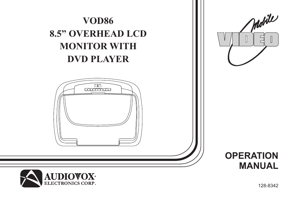 Audiovox Mobile Video 128-8342 User Manual | 26 pages