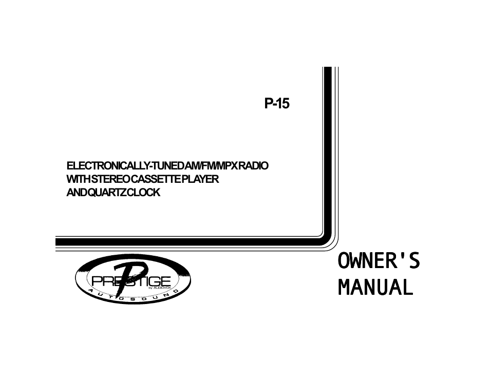 Audiovox P-15 User Manual | 8 pages