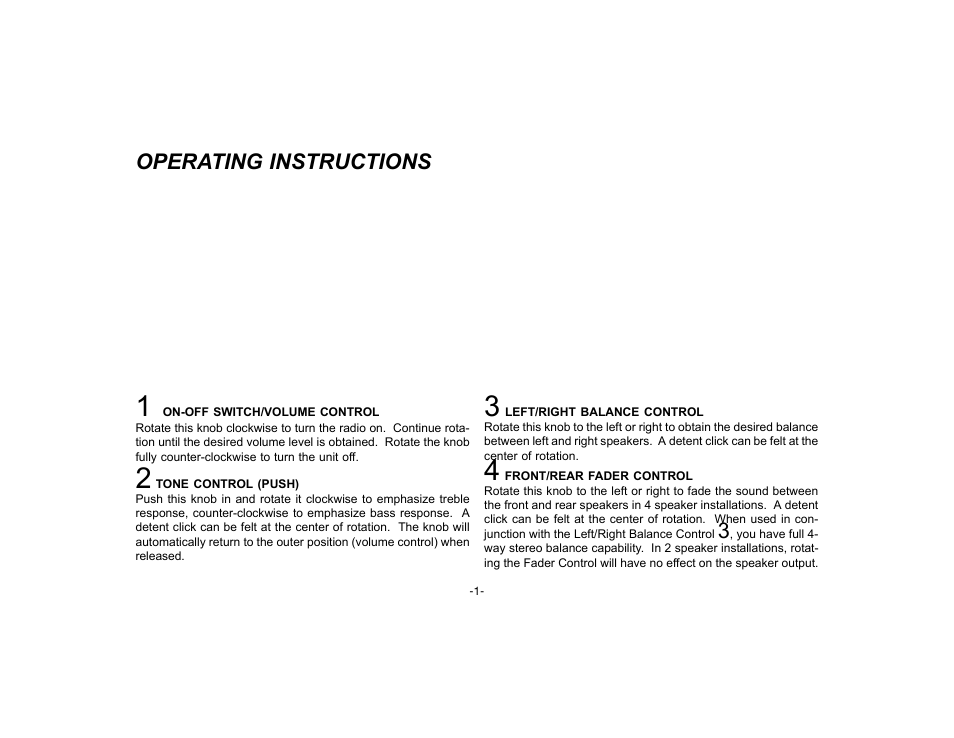 Operating instructions | Audiovox P-15 User Manual | Page 2 / 8