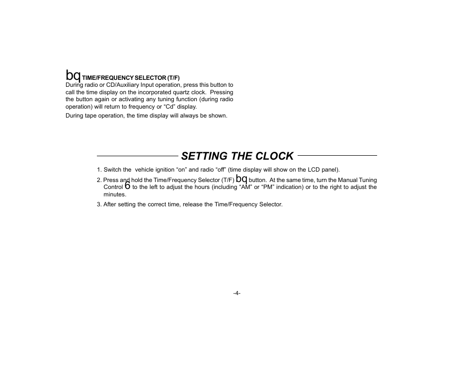 Setting the clock | Audiovox P-15 User Manual | Page 5 / 8