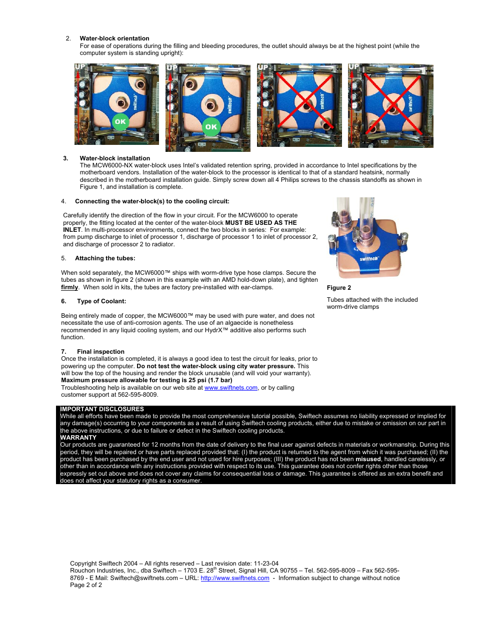 Swiftech MCW6000 NX User Manual | Page 2 / 2