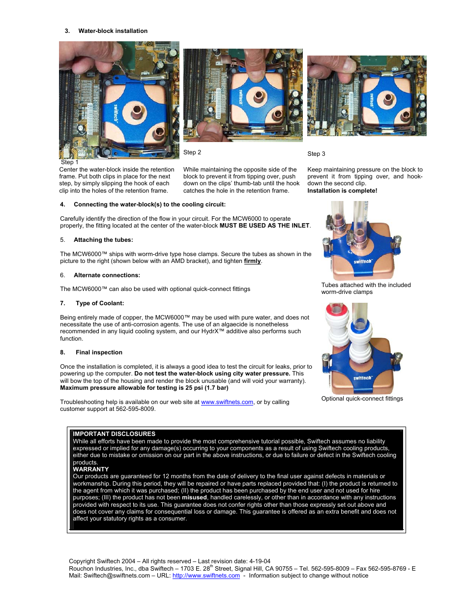 Swiftech MCW6000 P User Manual | Page 2 / 2